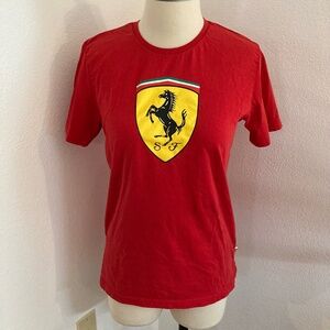 Authentic Ferrari Red Short Sleeve T Shirt Size Small